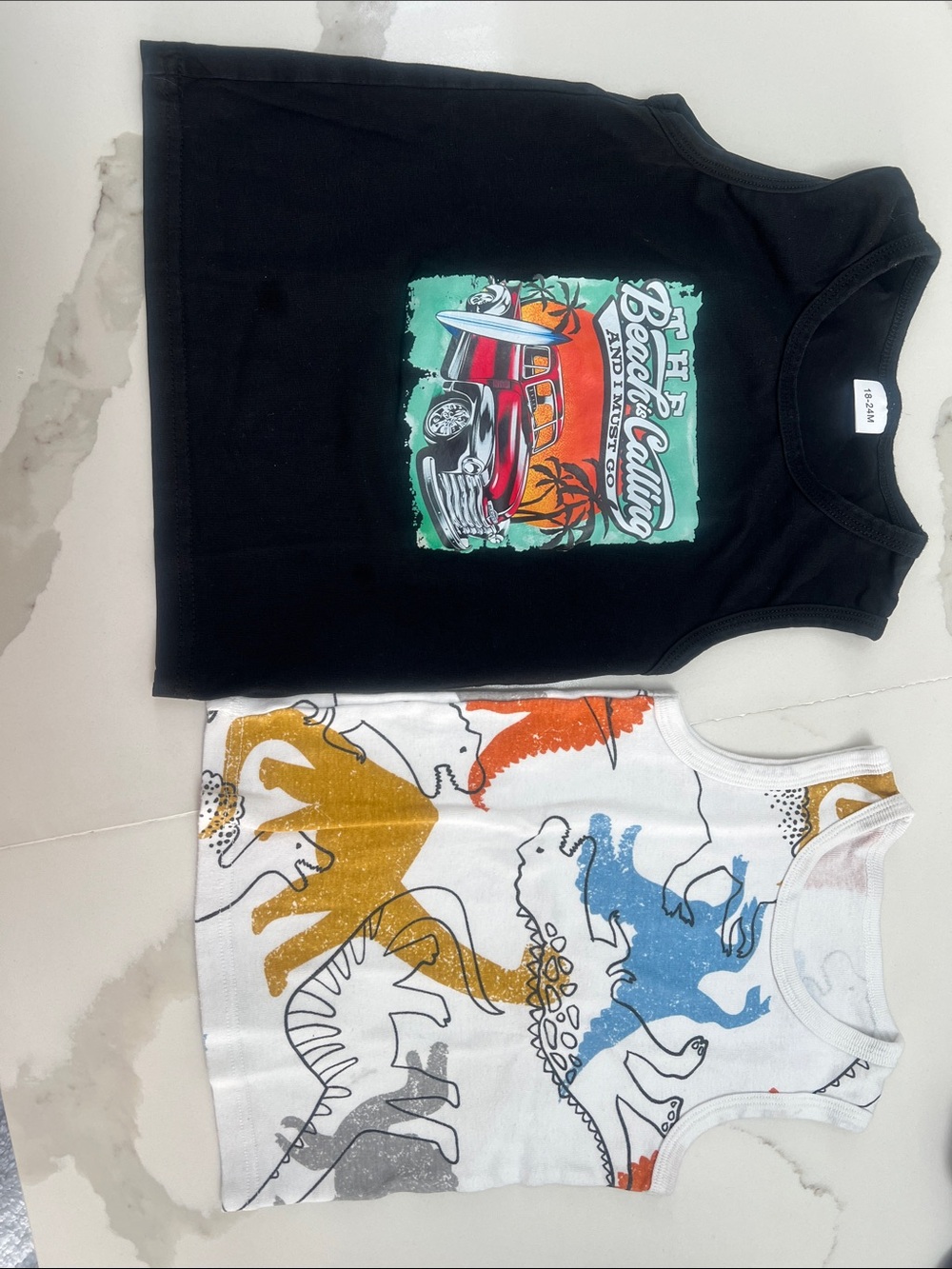Unbranded Kids Black Graphic Tank Top – Classic Car Print